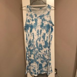 Blue tie dye dress